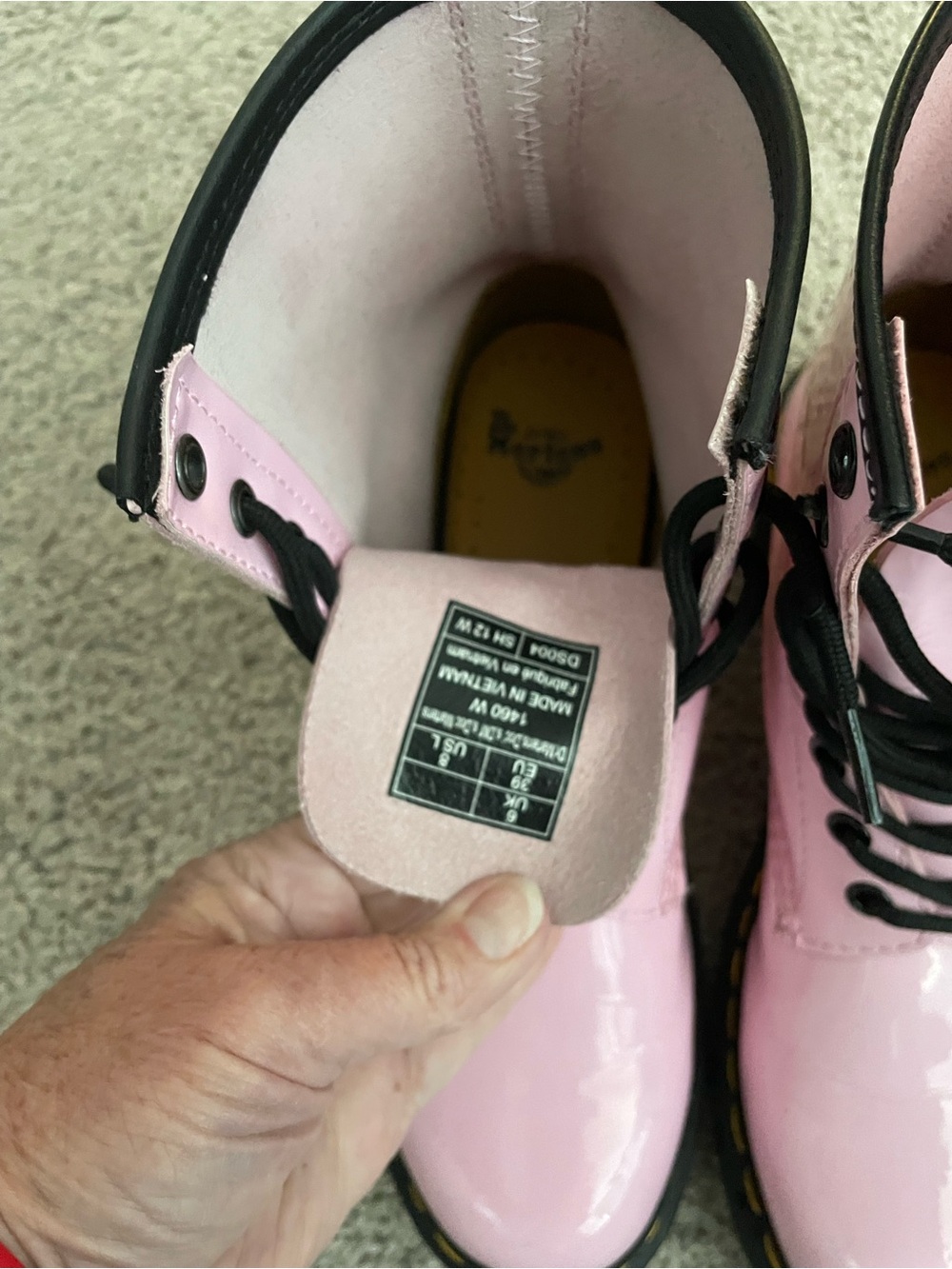 Dr. Martens Pink 8-Eye Lace-Up Combat Boots - Picture 6 of 8